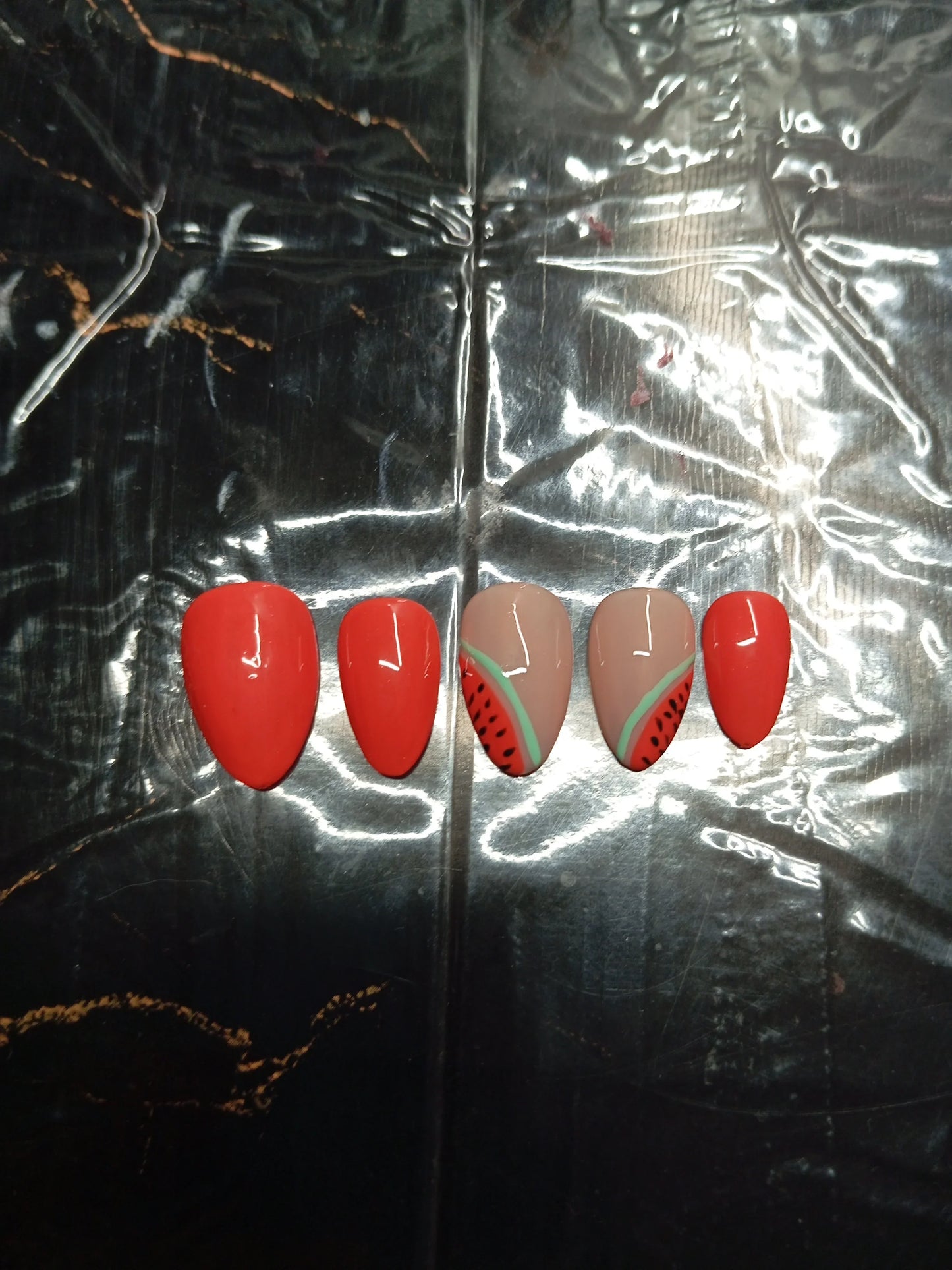 Kit Press-on Nails Pastèque Rouge Corail